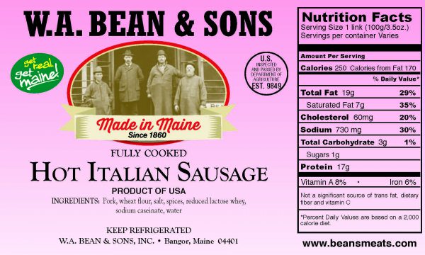 Pork Hot Italian Sausage